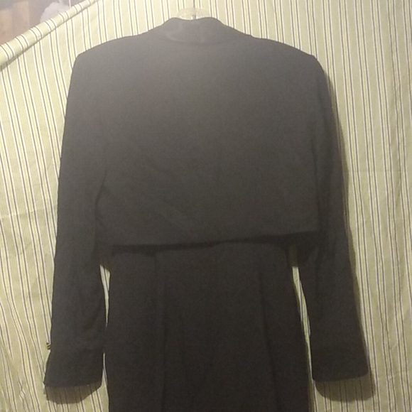 CACHE Vintage TUXEDO STYLE LITTLE BLACK SHEATH DRESS With BOLERO BLAZER - Picture 10 of 12